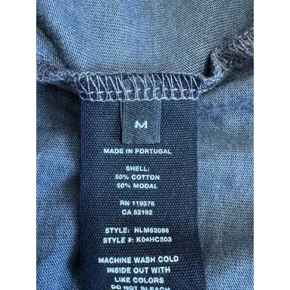 Helmut Lang Mens Gunmetal Grey Metallic Blue Film Print Box Fit T Shirt Sz M - Picture 6 of 6